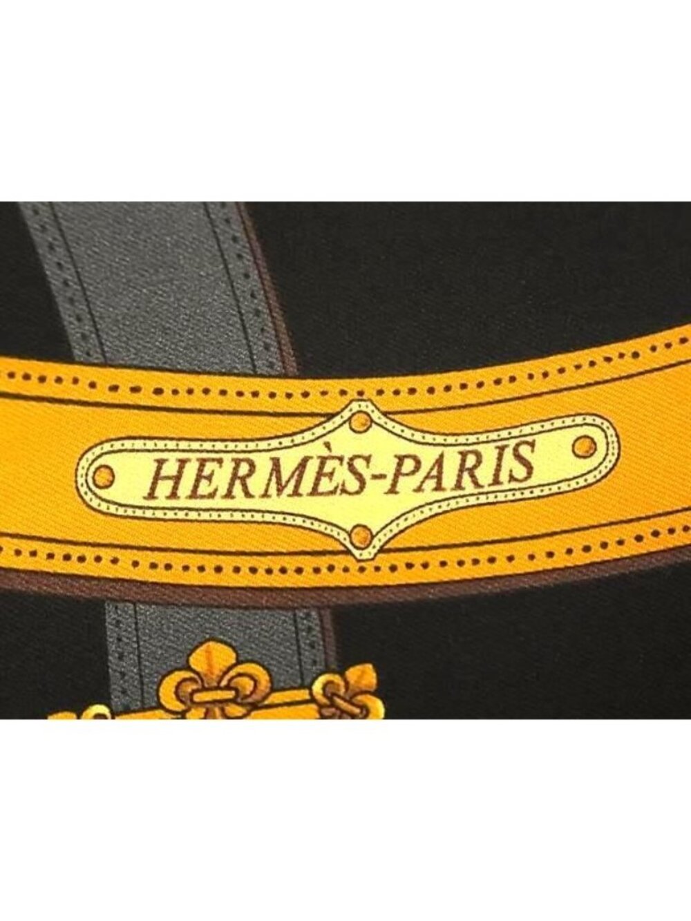 Hermes Cavalcadour Maxi Twilly Silk Scarf Black Multicolor - Picture 3 of 4